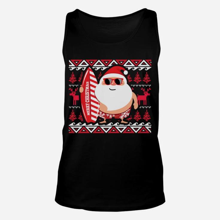 Christmas Santa Claus Hawaii Ugly Sweater Design Sweatshirt Unisex Tank Top