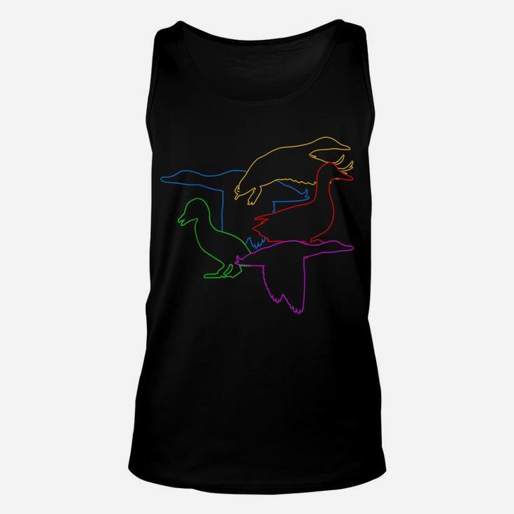 Colored Duck Goose Geese Lovers T Shirt Hunting Hunters Gift Unisex Tank Top