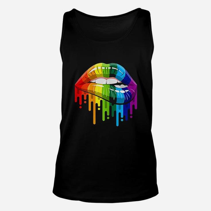 Colorful Graphic Lips Unisex Tank Top