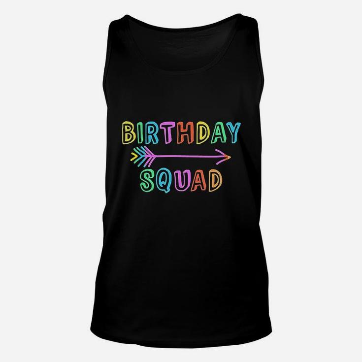 Colorful Mom Dad Crew Matching Siblings Birthday Squad Unisex Tank Top