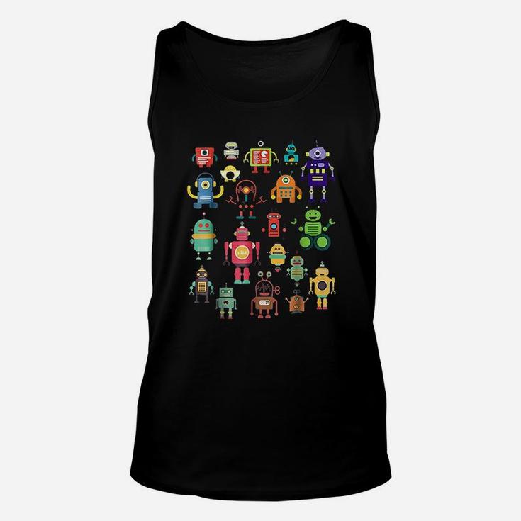 Colorful Robot Collection Unisex Tank Top