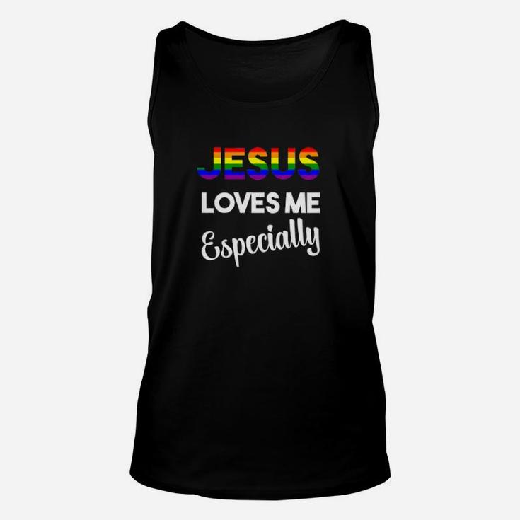 Coming Out Lgbtq Gay Pride Stuff Jesus Loves Me Unisex Tank Top