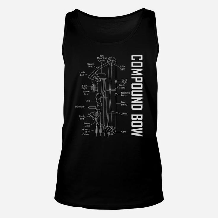 Compound Bow Schematic Archery Blueprint Bow Hunting Unisex Tank Top