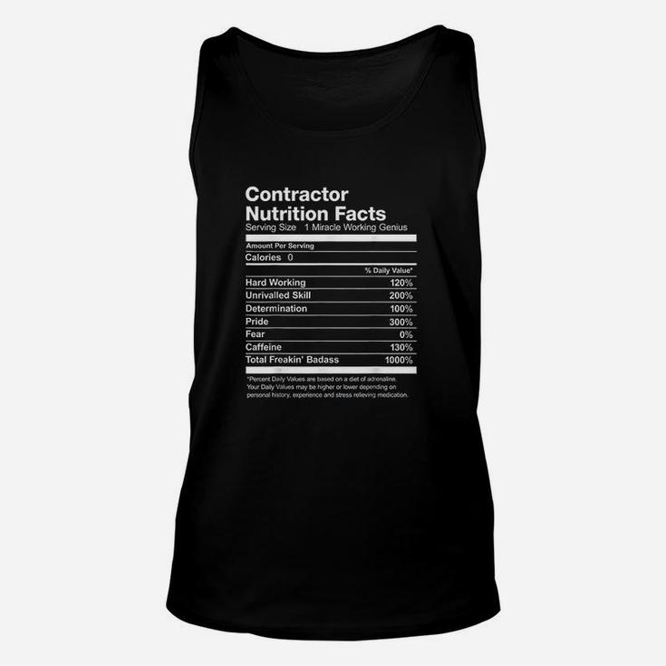 Contractor Nutrition Facts Funny Unisex Tank Top