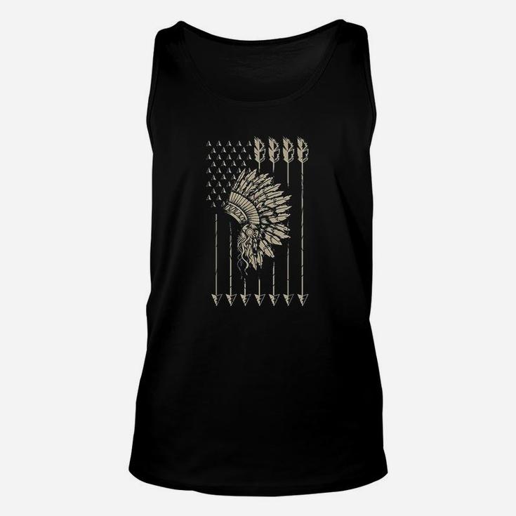 Cool Native American And Teepee Flag Funny Gift Unisex Tank Top