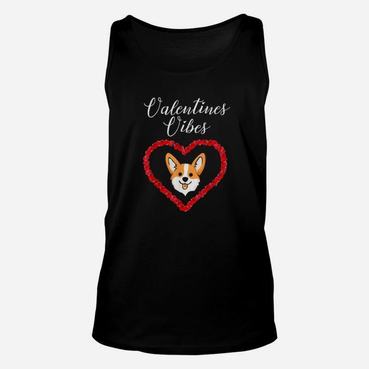 Corgi Dog Valentines Vibes Cute Dog Heart Unisex Tank Top