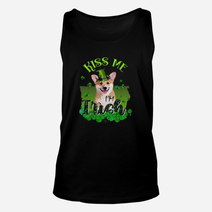 Corgi Kiss Me I'm Irish With St Patrick's Day Unisex Tank Top
