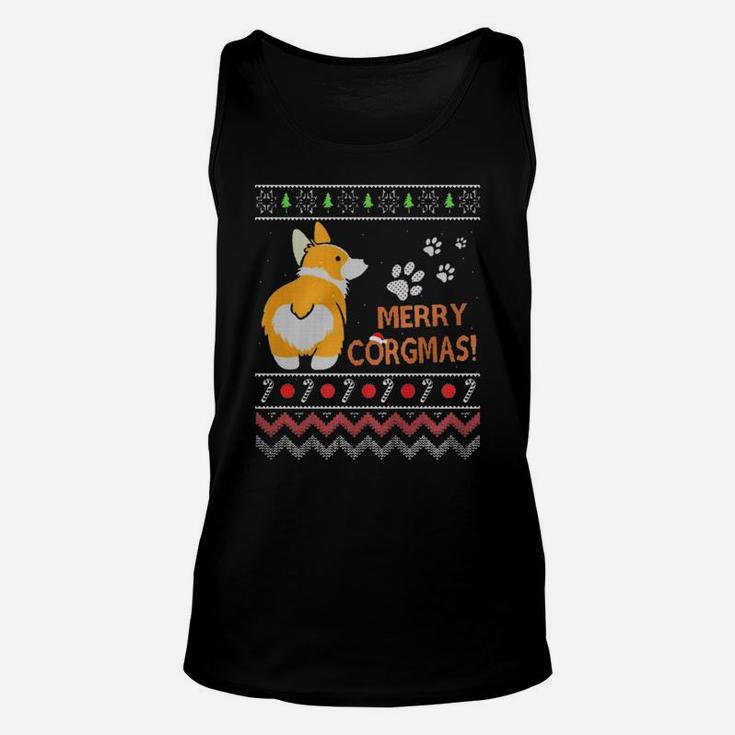 Corgi Ugly Christmas Sweatshirt Funny Dog Gift For Christmas Unisex Tank Top