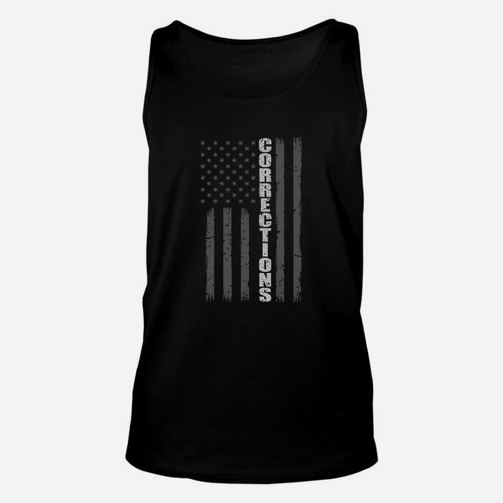 Corrections Officer Gift Prison Guard Thin Silver Line Unisex Tank Top