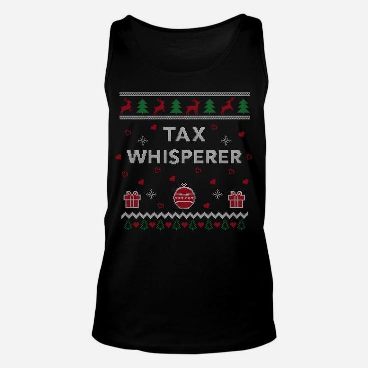 Cpa Xmas Tax Whisperer Funny Accountant Gift Ugly Christmas Sweatshirt Unisex Tank Top