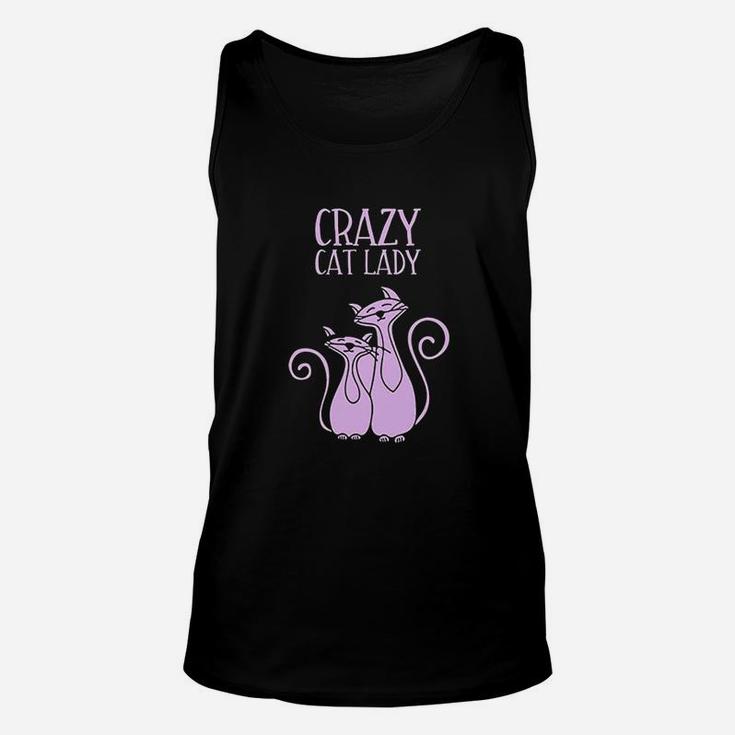 Crazy Cat Lady Gift For Cat Lovers Purple Unisex Tank Top