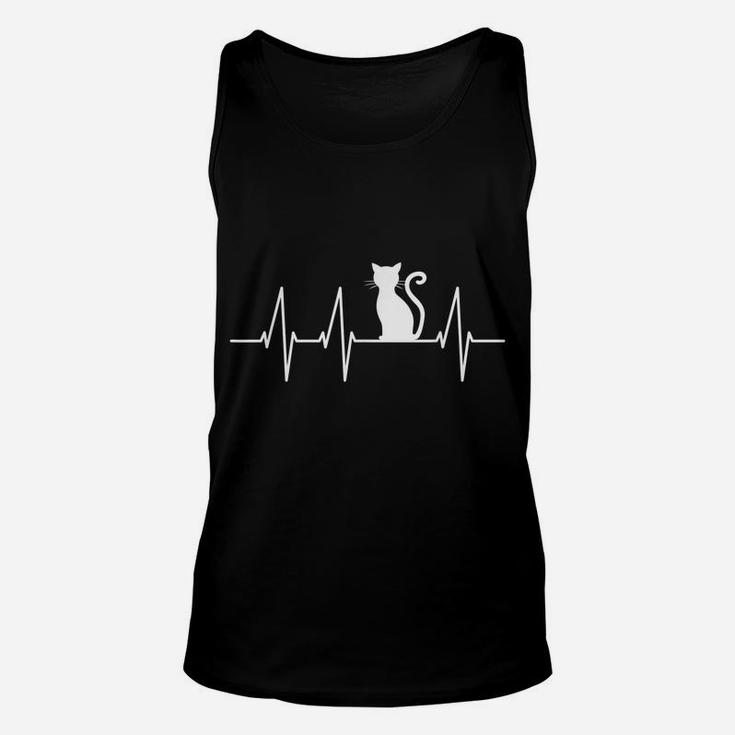 Crazy Cat Lady T-Shirt - Cute Cat Best Friend Heartbeat Tee Unisex Tank Top