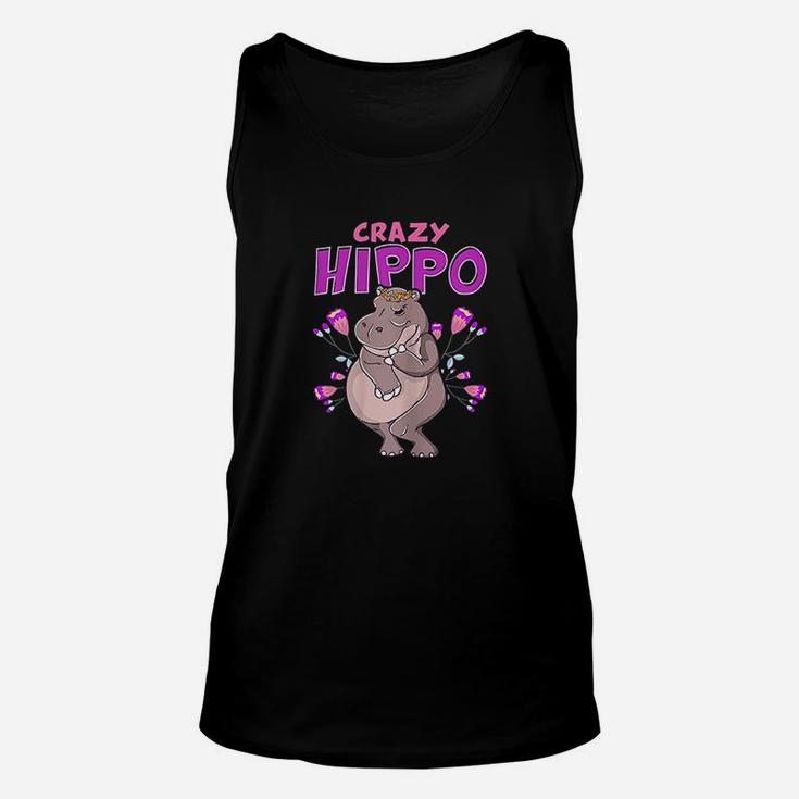 Crazy Hippo Funny Hippopotamus Lover Gift Designs Unisex Tank Top