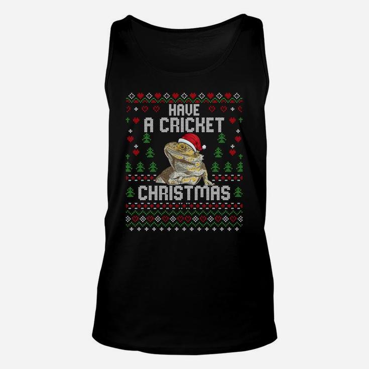 Cricket Christmas Bearded Dragon Ugly Christmas Sweater Xmas Sweatshirt Unisex Tank Top