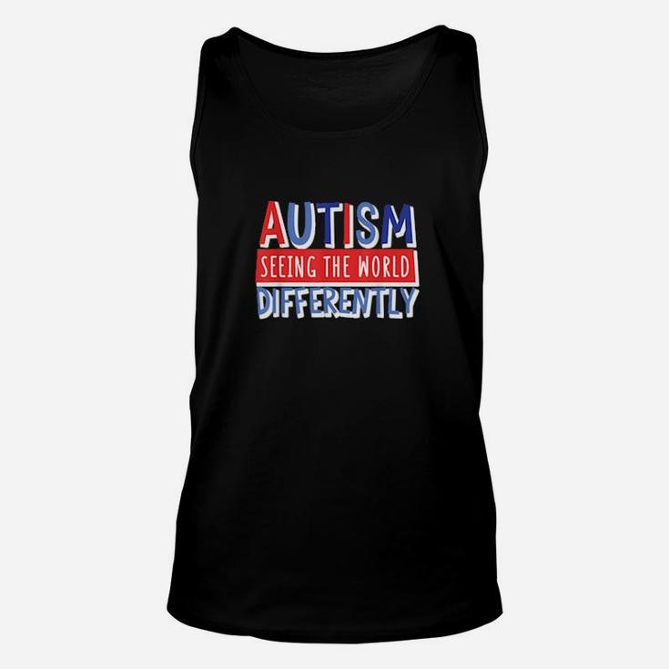 Cute And Colorful Autism Awareness Quote Bluered Unisex Tank Top