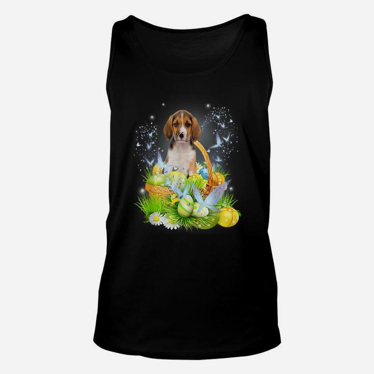 Cute Beagle Dog Pet Hunting Egg Tree Bunny Easter Day Unisex Tank Top
