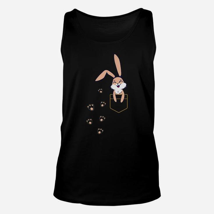 Cute Bunny Rabbit Pocket Easter Day Unisex Tank Top