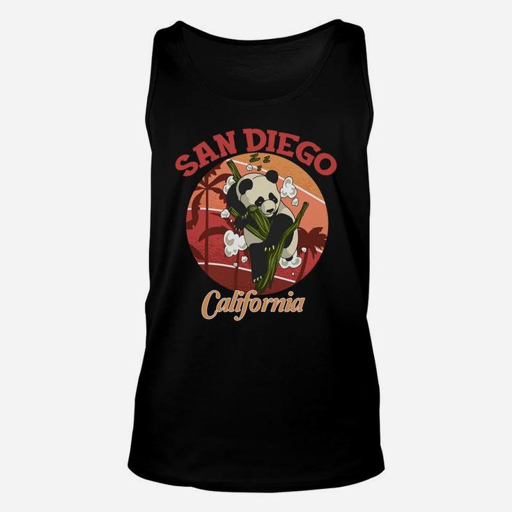 Cute California State San Diego Retro Panda Zoo Unisex Tank Top