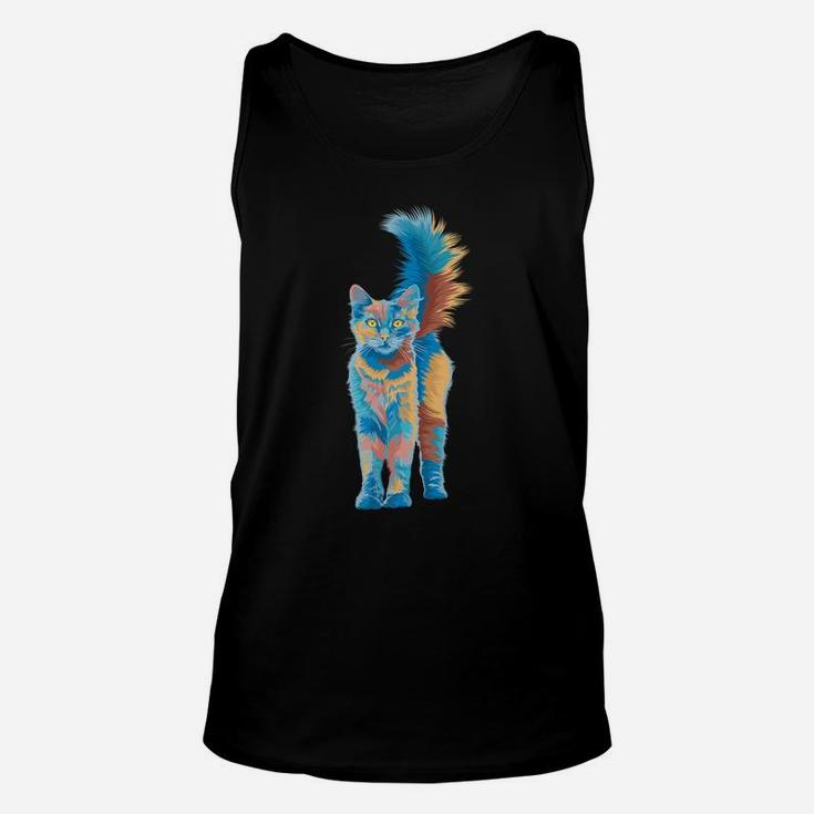 Cute Cat Gift For Kitten Lovers Colorful Art Kitty Adoption Unisex Tank Top