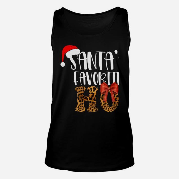 Cute Cheetah Santa's Favorite Ho Christmas T Shirts Women Sweatshirt Unisex Tank Top
