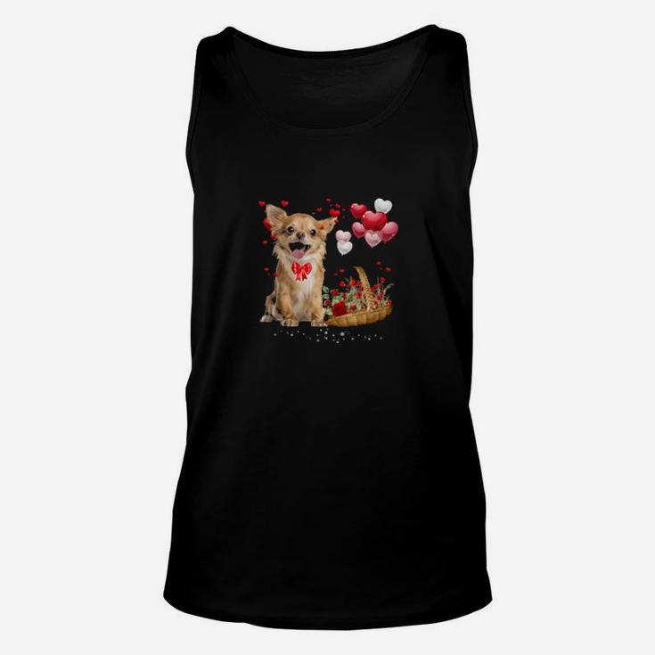 Cute Chihuahua Dog Balloon Heart Valentines Day Valentine Unisex Tank Top