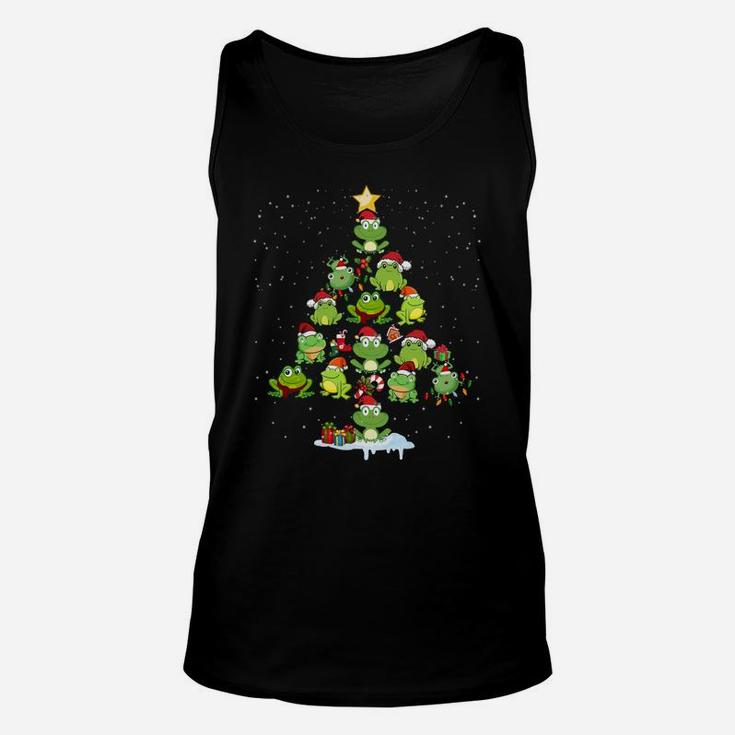 Cute Frog Christmas Tree Gift Decor Xmas Tree Sweatshirt Unisex Tank Top