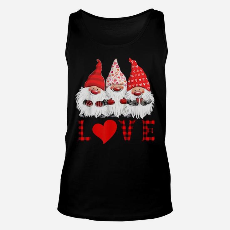 Cute Gnomes Love Plaid Cute Sweet Valentine Gift Classic Women Unisex Tank Top