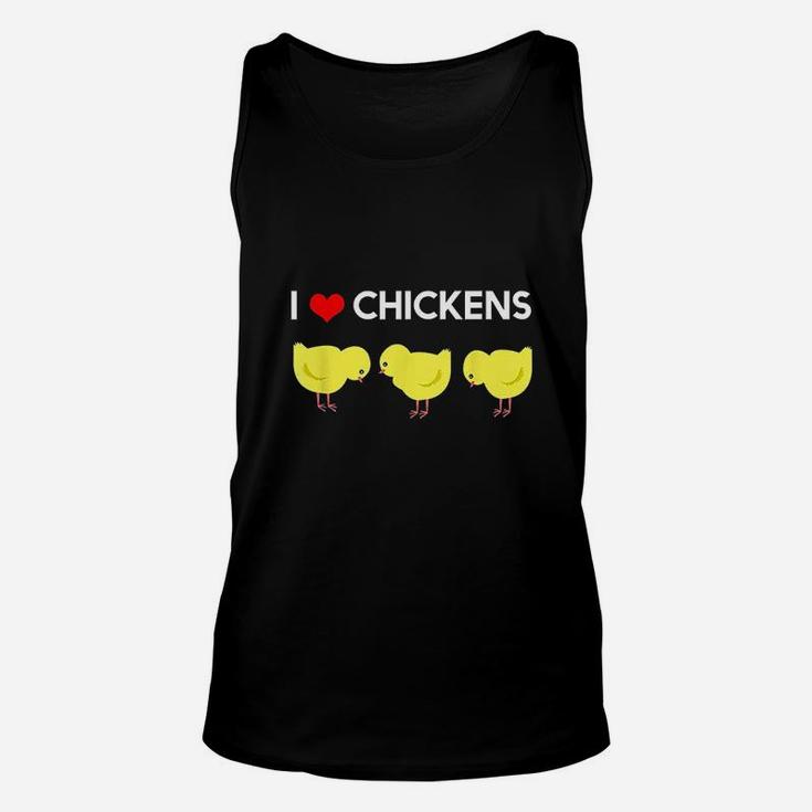 Cute I Love Chickens Design Unisex Tank Top