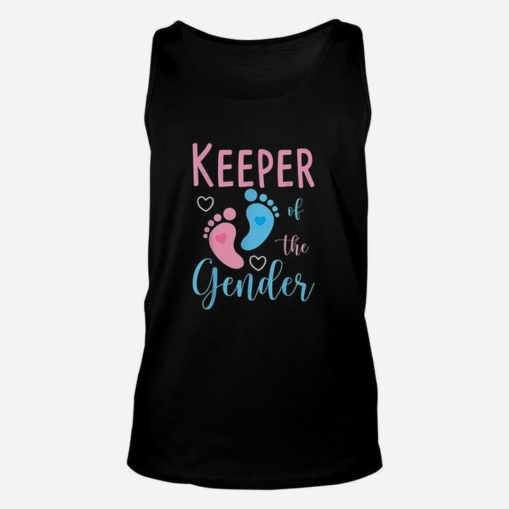 Cute Keeper Of Gender  Baby Reveal Party Idea Unisex Tank Top