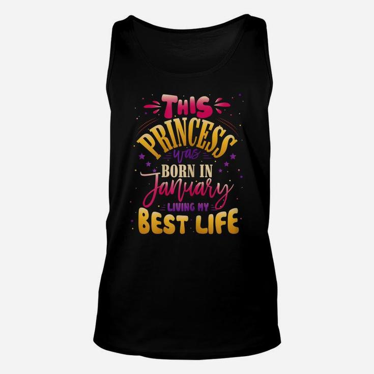 Cute Lovely Birthday Gift For This Princess Born In January Unisex Tank Top