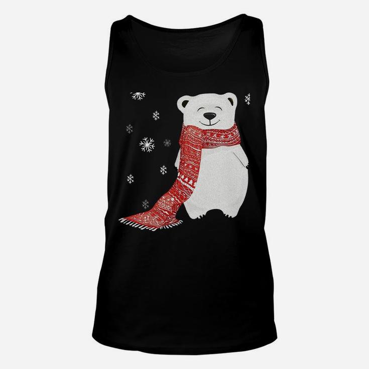 Cute Polar Bear Scarf Merry Christmas Xmas Holidays Gift Tee Sweatshirt Unisex Tank Top