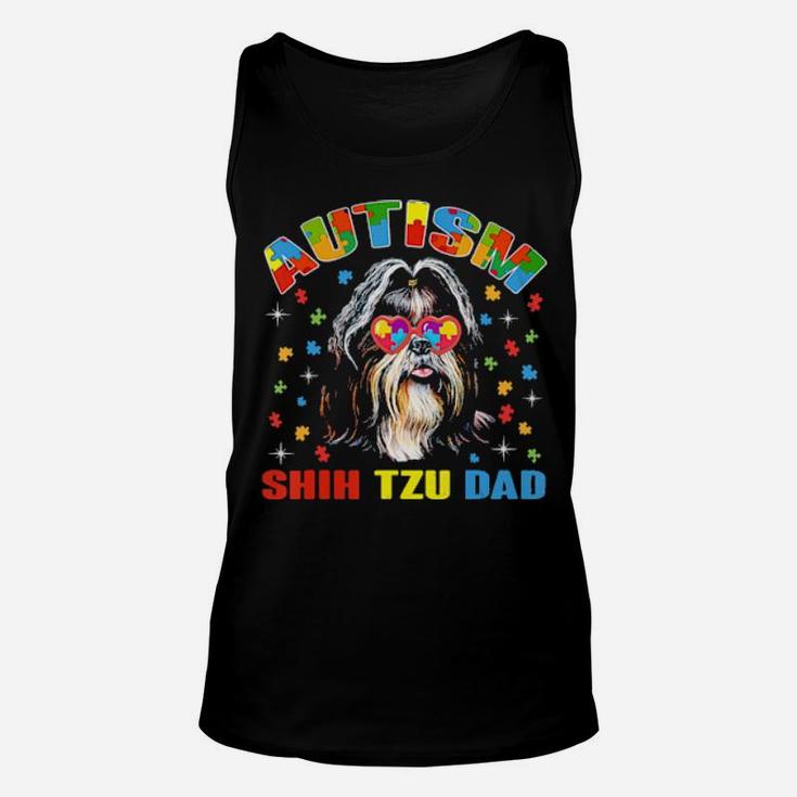 Cute Shih Tzu Lover Autism Awareness Dog Dad Unisex Tank Top