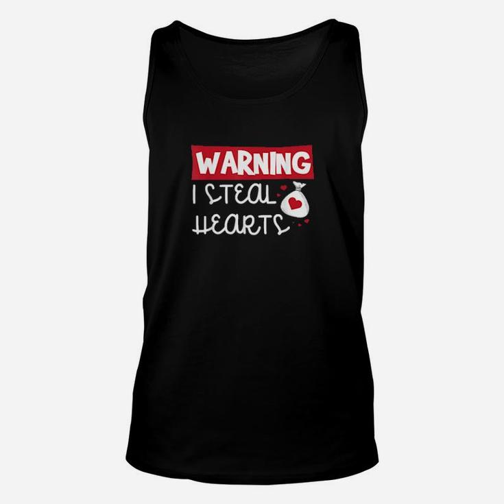 Cute Valentines Day For Warning I Steal Hearts Unisex Tank Top