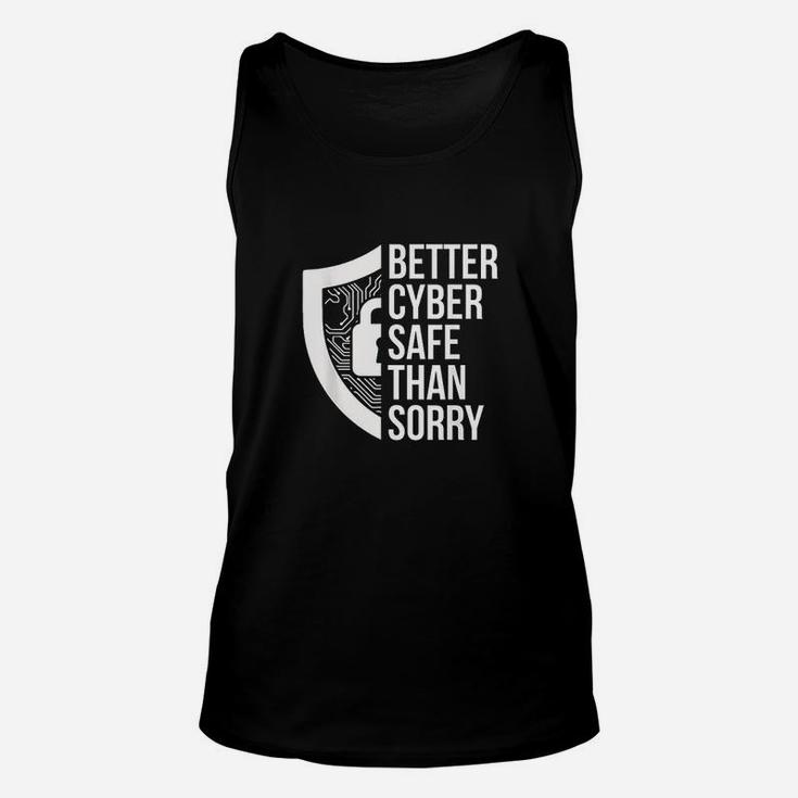 Cybersecurity It Analyst Safe Sorry Certified Tech Security Unisex Tank Top
