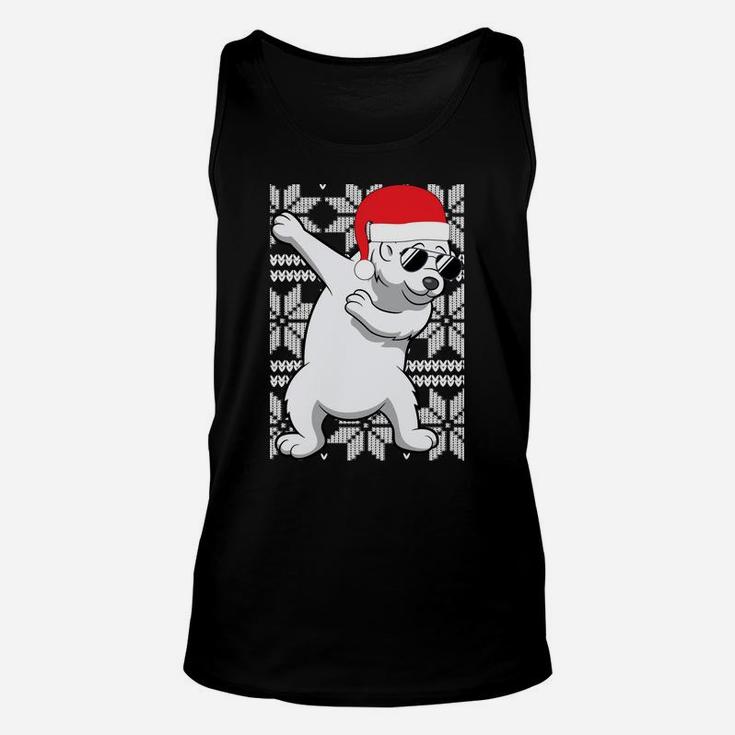 Dabbing Dab Polar Bear Ugly Christmas Gift Funny Holiday Sweatshirt Unisex Tank Top