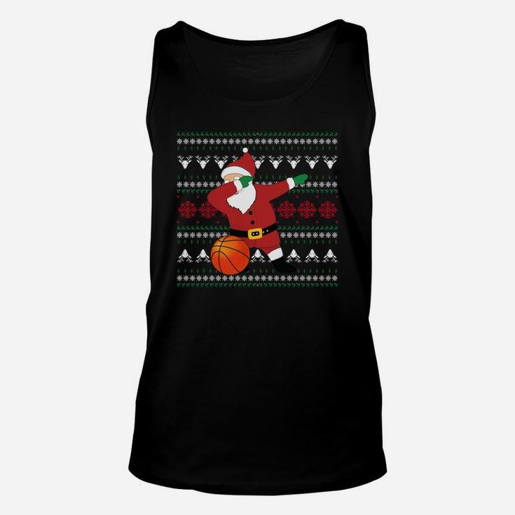 Dabbing Santa Christmas Basketball Ugly Xmas Sweatshirt Gift Unisex Tank Top