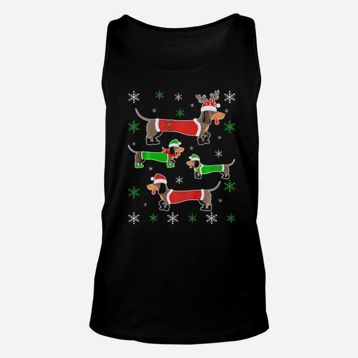 Dachshund Ugly Chirstmas Costume Merry Xmas Dog Lover Unisex Tank Top