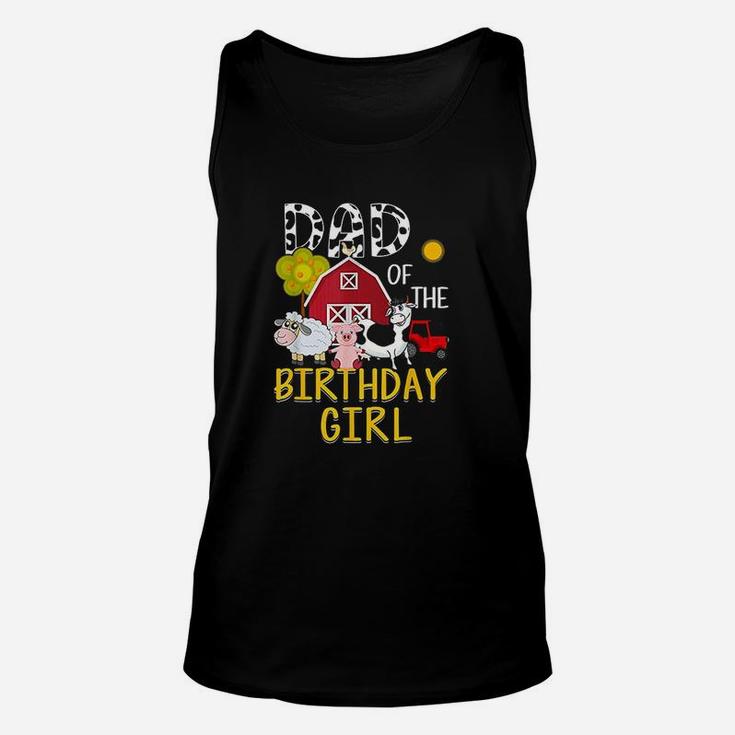 Dad Of The Birthday Girl Cow Unisex Tank Top