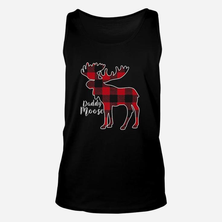 Daddy Moose  Red Plaid Buffalo Matching Family Pajama Unisex Tank Top