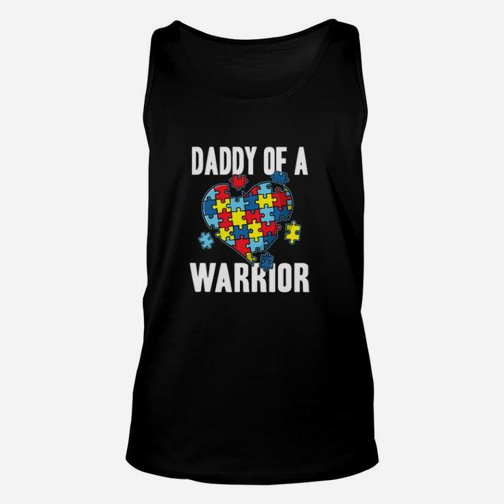 Daddy Of A Warrior Cute Autism Awareness Puzzle Unisex Tank Top