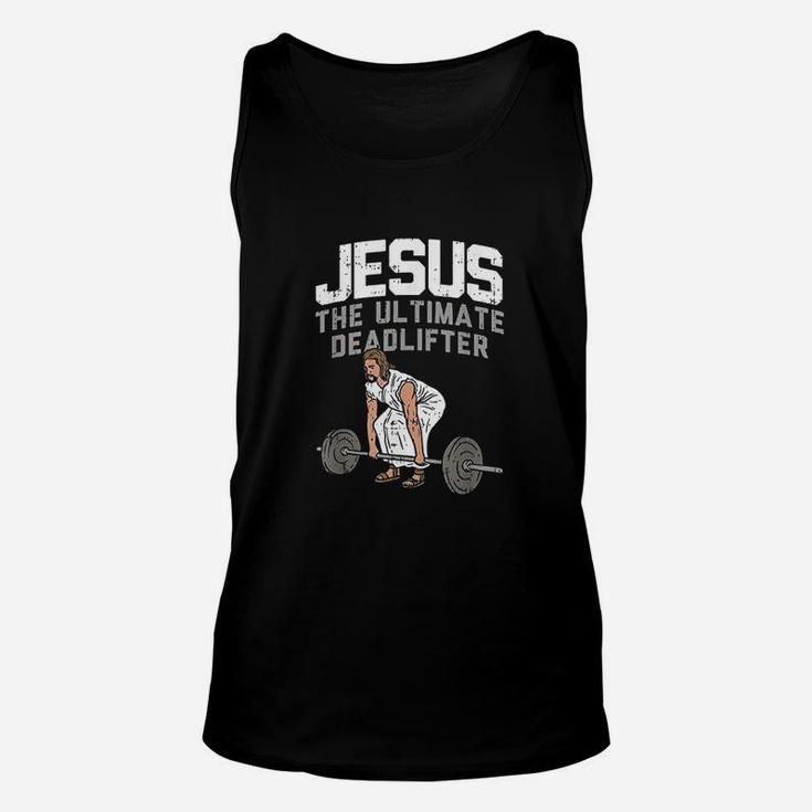 Deadlift Jesus Weightlifting Funny Workout Gym Unisex Tank Top