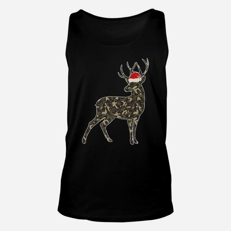 Deer Lover Christmas Camouflage Santa Hat Xmas Gift Unisex Tank Top