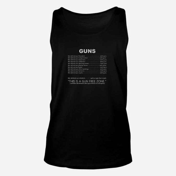 Defend Us Not Free Zone Rights Carry Nra Graphic Unisex Tank Top