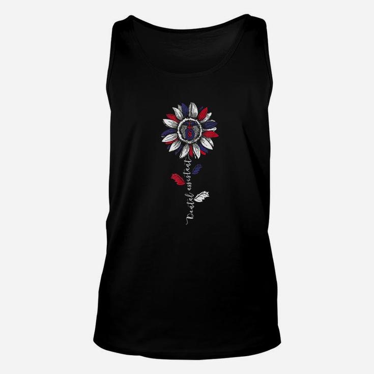 Dental Assistant Sunflower American Flag 4Th Of July Unisex Tank Top