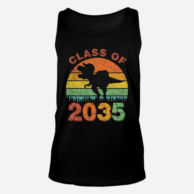 Dinosaur Class Of 2035 Grow With Me First Day Kindergarten Sweatshirt Unisex Tank Top