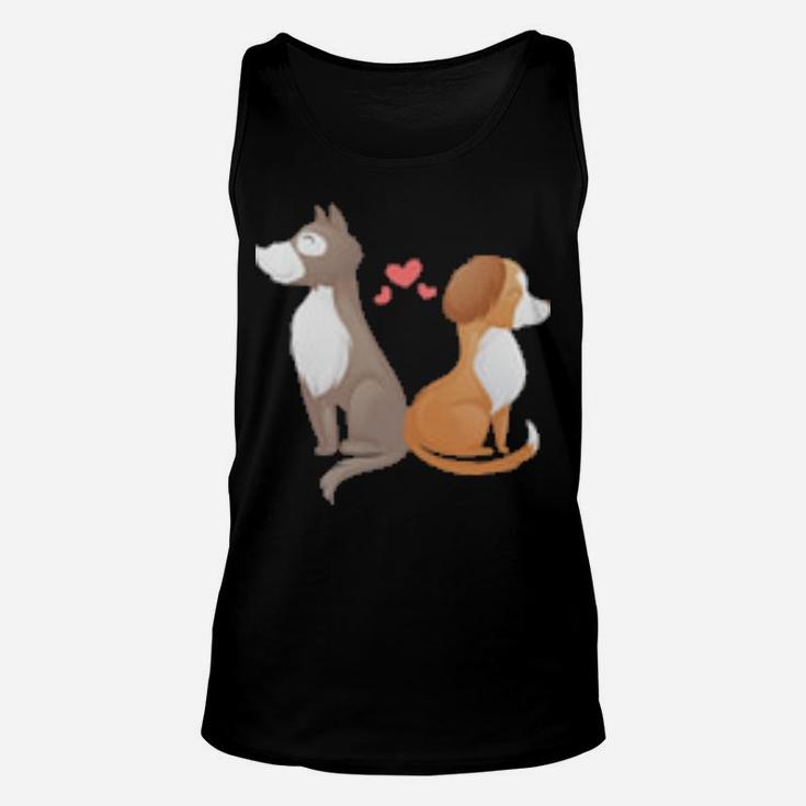 Dog Couples Wedding Anniversary Valentines Him Her Unisex Tank Top