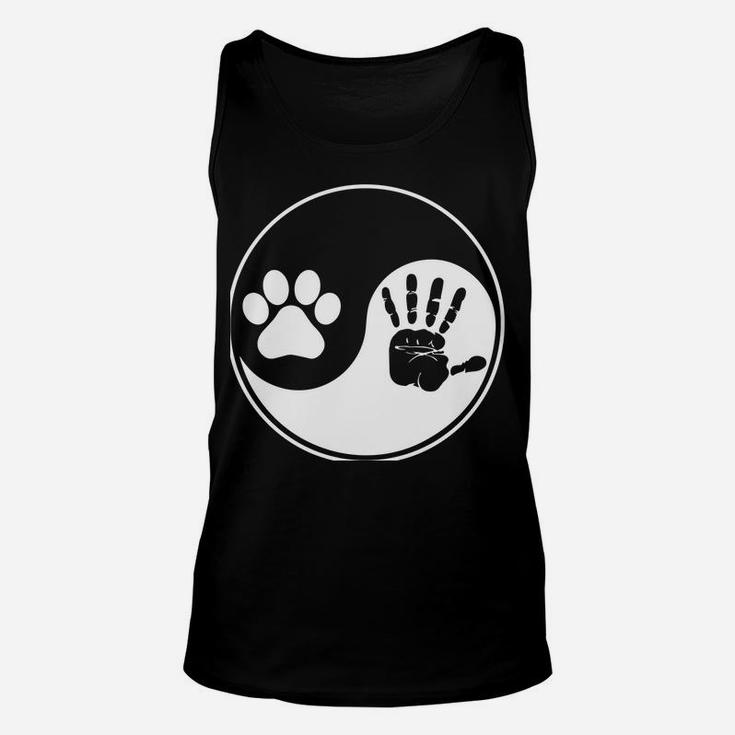 Dog Paw Human Hand Dogs Owner Animal Lover Pet Puppies Unisex Tank Top