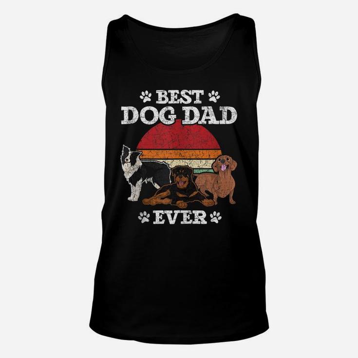 Dog Pet Animal Best Dog Dad Ever Fathers Day Retro Dog Unisex Tank Top