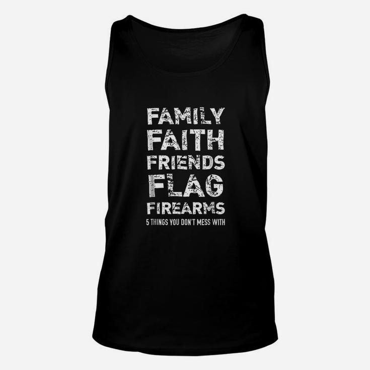 Dont Mess With 5 Family Faith Friends Flag Unisex Tank Top