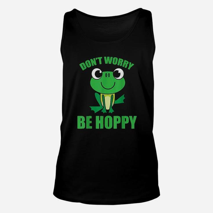 Dont Worry Be Hoppy  Cute Crazy Frog Unisex Tank Top